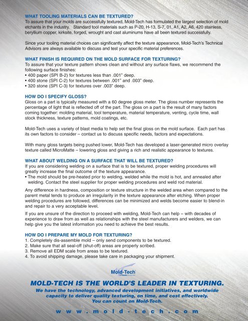 TEXTURE Technical Data Sheet - Mold-Tech