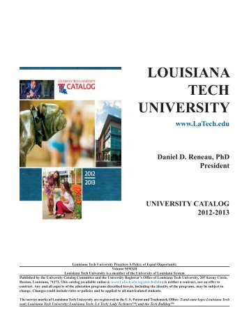 Louisiana Tech University Catalog 2012 - 2013