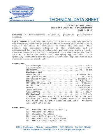 TECHNICAL DATA SHEET MIL-PRF-81352C TY. 3 ...