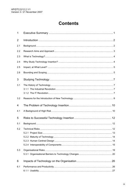 The Impact of Technology Insertion on Organisations