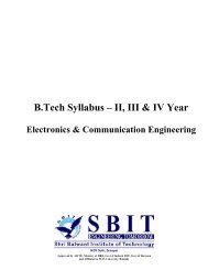 B.Tech Syllabus – II, III & IV Year - Sbit.in