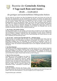 5 Tage nach Rom und Assisi - die geistigen - Gemeinde Ainring