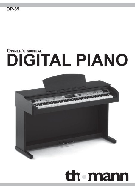 Owner's manual • Thomann • Digital Piano • DP-85
