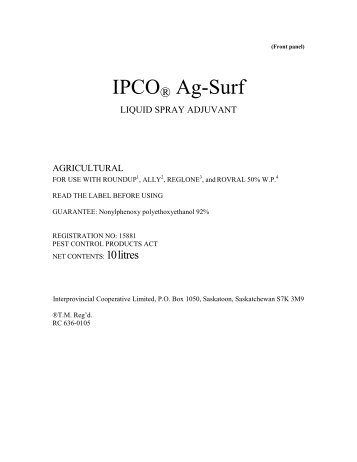 IPCO® Ag-Surf - Interprovincial Cooperative Limited (IPCO)