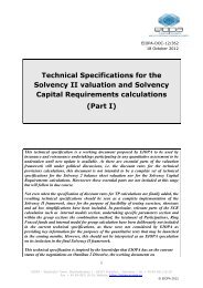 Technical Specifications for the Solvency II ... - Eiopa - Europa