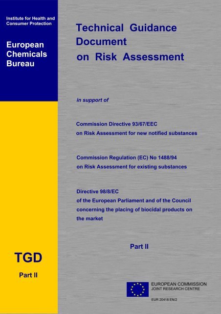 Technical Health Document technical guidance documents - Institute for Health and Consumer ...