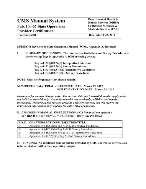 CMS Manual System - Centers For Medicare & Medicaid Services