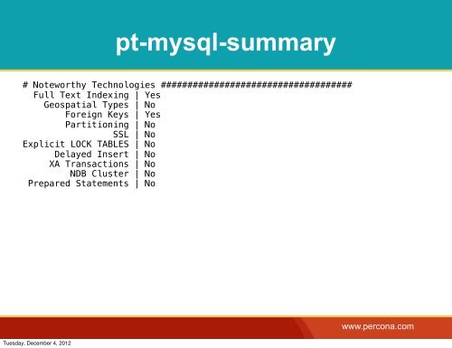 pt-mysql-summary - Percona