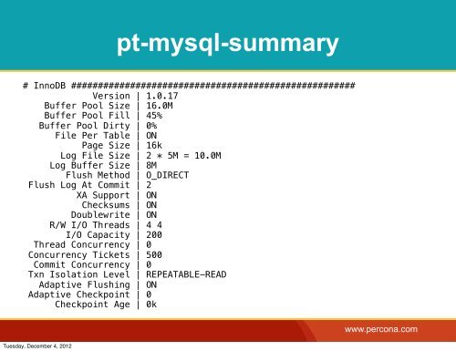 pt-mysql-summary - Percona