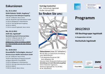 Programm 2012/2013 VDI Bezirksgruppe Ingolstadt - Verein ...