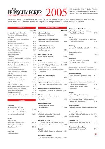 Halbjahresindex DER FEINSCHMECKER 2005-02