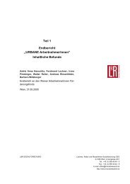 URBANE ArbeitnehmerInnen - L&R Sozialforschung