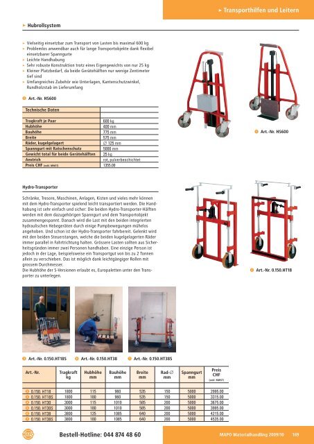 Transporthilfen und Leitern Basisinformation - Mapo