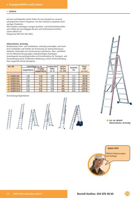Transporthilfen und Leitern Basisinformation - Mapo