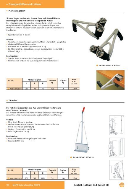 Transporthilfen und Leitern Basisinformation - Mapo