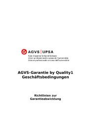 Richtlinien - AGVS-Garantie by Quality1 Geschäftsbedingungen