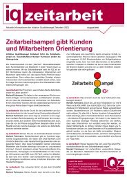 Zeitarbeitsampel gibt Kunden und Mitarbeitern ... - IQ Zeitarbeit