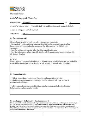 Lokal Pedagogisk Planering