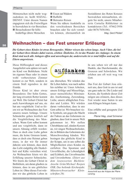 Gemeindezeitung Dezember 2005 - Lenzing