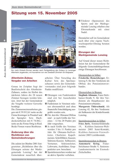 Gemeindezeitung Dezember 2005 - Lenzing