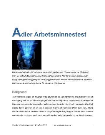 Arbetsminnet