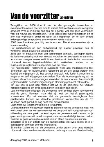 Clubblad 2007 - februari - Tennisclub de Kouwenaar