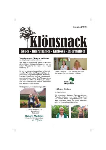 Klöns Ausgabe 2 2006 - Seniorenbetreuung Hatten