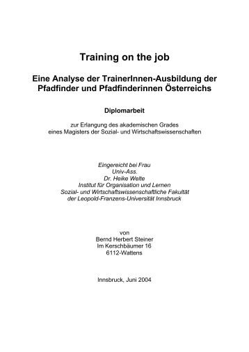 Training on the job - Pfadfinder und Pfadfinderinnen Österreichs