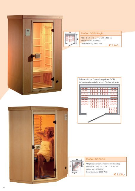 Infrarot-Wärmekabinen, Sauna & Dampfduschen - LSI