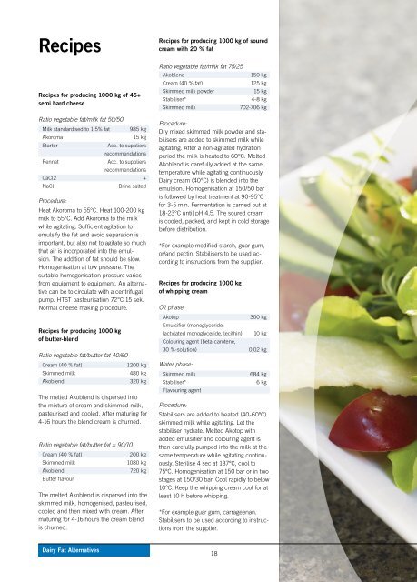 DFA in dairy applications - AAK