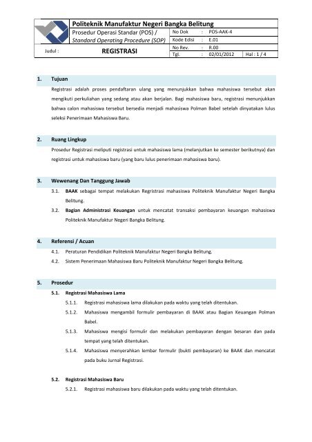 POS BAAK - Politeknik Manufaktur Negeri - Bangka Belitung