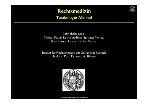 Forensische Toxikologie Alkohol - Institut für Rechtsmedizin ...