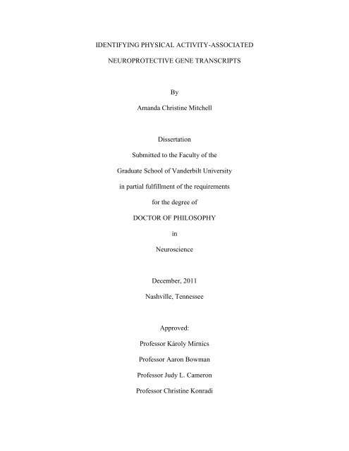 CHAPTER VII Gene expression profiling of the brain - ETD ...