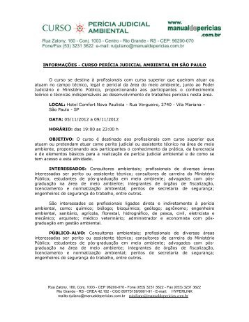 INFORMAÇÕES - CURSO PERÍCIA JUDICIAL AMBIENTAL ... - Abema