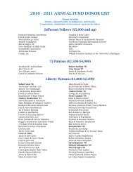 2010 - 2011 ANNUAL FUND DONOR LIST - TJ Partnership Fund