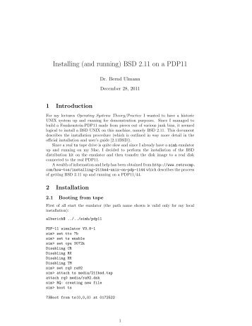 Installing (and running) BSD 2.11 on a PDP11 - vaxman.de