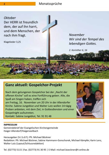 GEMEINDEBRIEF - Evangelische Kirchengemeinde Allendorf