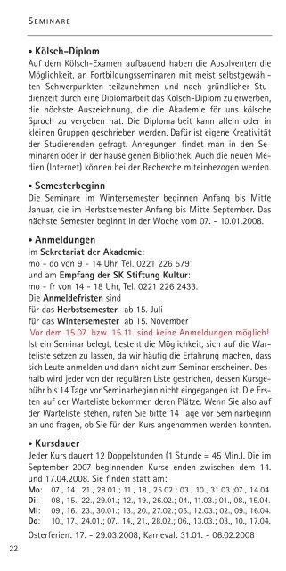 INFO-HEFT Oktober 2007 bis März 2008 - Akademie för uns kölsche ...