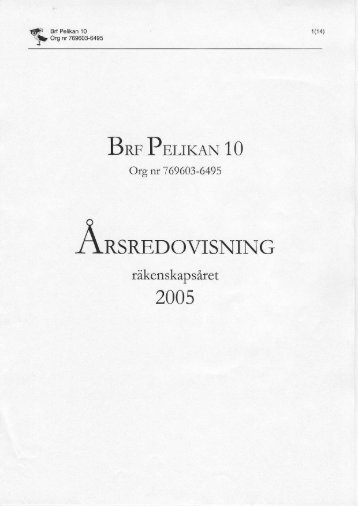 Årsredovisning från 2005 som pdf - Pelikan 10