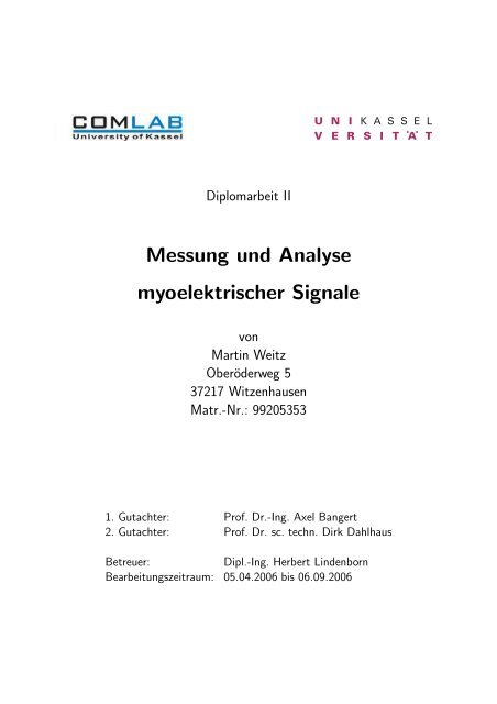 Messung und Analyse myoelektrischer Signale - Communications ...