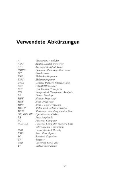 Messung und Analyse myoelektrischer Signale - Communications ...