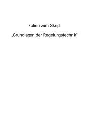 Folien zum Skript „Grundlagen der Regelungstechnik“