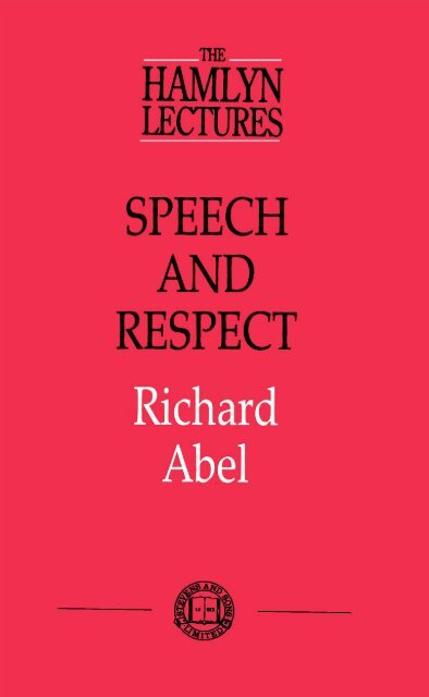 speech and respect - College of Social Sciences and International ...