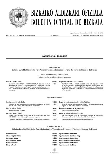 bizkaiko aldizkari ofiziala boletin oficial de bizkaia - SiiS Centro de ...