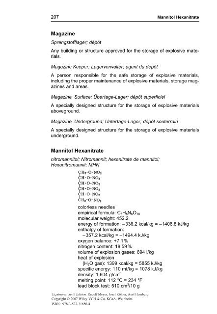 R. Meyer J. Köhler A. Homburg Explosives