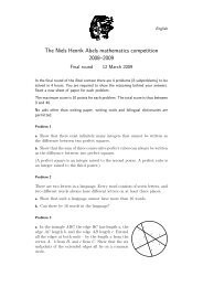 The Niels Henrik Abels mathematics competition 2008–2009