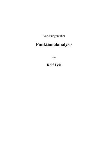 Funktionalanalysis - Universität Bonn