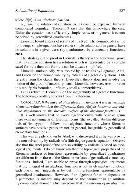 Abel's theorem in problems and solutions - School of Mathematics