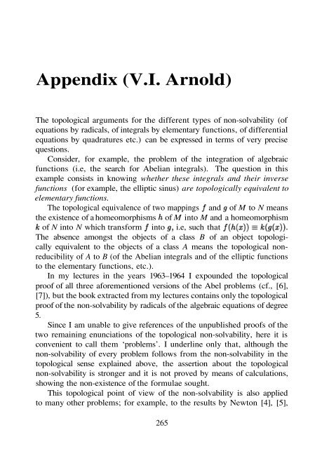 Abel's theorem in problems and solutions - School of Mathematics