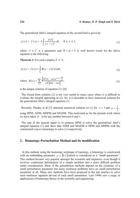 An Analytic Algorithm for Generalized Abel Integral Equation